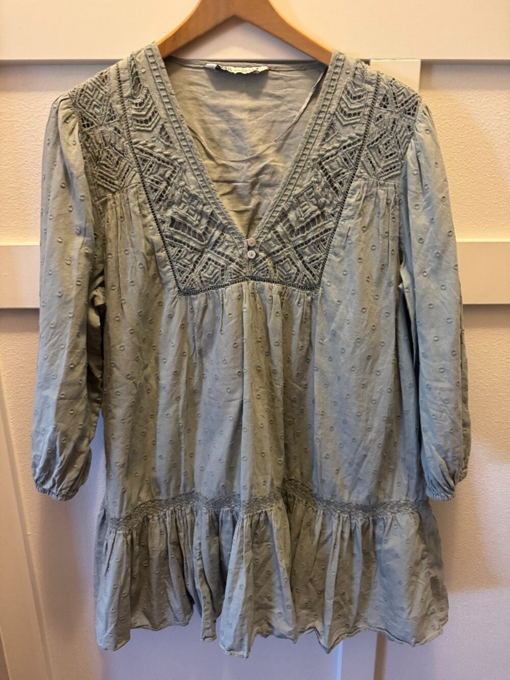 Zara Embroidered Boho Mini Dress/Tunic – XL